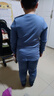 貓人兒童內(nèi)衣套裝純棉男童中高領(lǐng)秋衣秋褲青少年內(nèi)衣 圓領(lǐng)灰藍(lán) 160  曬單實拍圖