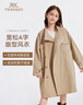 英氏（YEEHOO）女童風(fēng)衣兒童外套中大童裝100%純棉A字英倫時(shí)尚春裝 卡其 170 曬單實(shí)拍圖