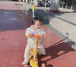 G.DUCKKIDS小黃鴨兒童棉服冬季嬰兒衣服男女童加厚棉衣小童寶寶棉襖加絨外套 白色花朵 90 尺碼1~2歲【 80-90cm】 曬單實(shí)拍圖