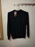啄木鳥(niǎo)（TUCANO）毛衣針織衫男純棉中領(lǐng)商務(wù)休閑舒適時(shí)尚百搭男裝打底衫 藍色3XL 曬單實(shí)拍圖