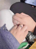 DRAGBOLL鉆戒女對戒紙短情長情侶戒指活口可調節(jié)結婚求婚送女友生日禮物 白金色一對莫桑石-開口可調節(jié) 曬單實拍圖