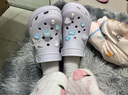 卡駱馳（CROCS）檀健次同款經(jīng)典泡芙洞洞鞋百舒適男沙灘鞋女鞋休閑鞋|207521 霜紫色-5BO 36 (220mm) 37 曬單實(shí)拍圖