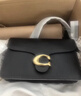 蔻馳（COACH）【明星同款】女士Chain TABBY 26號鏈帶單肩包斜挎包女包 B4/黑色 曬單實(shí)拍圖