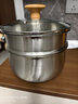 九陽(yáng)（Joyoung）奶鍋316L不銹鋼0涂層嬰兒寶寶輔食鍋18cm煮奶燉湯小奶鍋贈蒸屜 曬單實(shí)拍圖