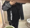 Walker Shop高端運動(dòng)套裝男春秋季新款大碼寬松舒適親膚休閑夾克外套男兩件套 黑白連帽 XL 130-145斤 曬單實(shí)拍圖