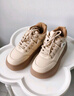 ZHR棉鞋女冬季加絨百搭高幫女鞋圓頭厚底舒適休閑鞋女 EJ38A 米色 40 曬單實(shí)拍圖