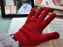 DUTRIEUX手套紅色紅手套女冬季保暖加絨漏指毛線(xiàn)針織可觸屏騎車(chē)防風(fēng)騎行 紅色 【露指觸屏，舒適保暖】 曬單實(shí)拍圖