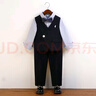 蘿卜唄唄（LUOBOBEIBEI）男童馬甲套裝休閑西服花童禮服表演服2025春秋 藏青四件套 120 曬單實(shí)拍圖