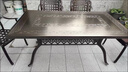 獅兄獅弟戶(hù)外桌椅鑄鋁別墅庭院露天陽(yáng)臺鋁合金休閑室外鋁板家具防水長(cháng)桌 6張：斜格椅+150祥云鋁板長(cháng)臺 曬單實(shí)拍圖