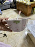草莓陶瓷碗勺家用高顏值米飯碗少女心甜品碗釉下彩餐具套裝 【2件套】淺粉草莓小號湯碗+勺 曬單實(shí)拍圖