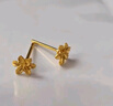 六福珠寶 足金梔子花黃金耳釘 計價(jià)G01G0027DS 約1.03克 曬單實(shí)拍圖
