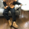 CUCLNOT ONLY TREND懶人一腳蹬皮毛一體男士松緊帶短筒雪地靴冬季保暖防滑大碼棉鞋 栗色 加絨 羊皮毛一體 42 (260mm) 【男碼】運動(dòng)鞋尺碼 曬單實(shí)拍圖