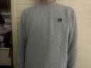羅蒙純棉打底衫男士毛衣刺繡學(xué)生秋冬季新款青少年保暖針織衫男裝 淺灰色 黑色刺繡 190 適合171-177cm身高(130-145 曬單實(shí)拍圖