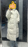 鴨鴨王一博同款冰殼系列2.0羽絨服男女長(cháng)款過(guò)膝冬季新款極寒泡芙外套 米白色 S 曬單實(shí)拍圖