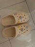 名創(chuàng  )優(yōu)品（MINISO）洞洞鞋男女夏季外穿涼鞋防滑厚底踩屎感包頭涼拖鞋 卡其+海洋星星 曬單實(shí)拍圖