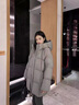 可茵（Keyin）羽絨棉服女2025年冬季新款韓版寬松面包服中長(cháng)款連帽棉衣外套女 淺藍色 M 曬單實(shí)拍圖