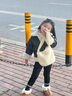 G.duck小黃鴨童裝女童打底褲秋冬兒童褲子加絨加厚小女孩踩腳保暖連褲襪 燕麥色 90 建議80-90cm1歲半-2歲 曬單實(shí)拍圖