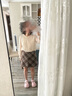 百圖betu女裝冬季新款襯衫木耳領(lǐng)蕾絲拼接磨毛保暖襯衫2410T59 淺杏色 M 曬單實拍圖