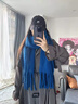 桑咻克萊因藍圍巾女加厚馬海毛秋冬季2025新款韓系氛圍感百搭披肩兩用寶藍色 曬單實(shí)拍圖