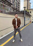 哈吉斯（HAZZYS）男裝 秋冬款短款毛呢大衣男襯衫式行政夾克男外套ASVZU0BDU21 棕色BW XL （180/100A 50） 曬單實(shí)拍圖