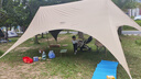 原始人（The Primitive）鈦黑膠天幕帳篷戶(hù)外便攜露營(yíng)六角防曬新型速開(kāi)野營(yíng)新款遮光遮陽(yáng)棚 28㎡奶油咖【速搭+六面防曬】 曬單實(shí)拍圖