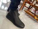 拔佳時(shí)裝靴女2024秋新款軟底舒適短筒靴AKG40DD4 黑色（羊皮） 37 曬單實(shí)拍圖