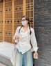 小野七天襯衫女不規則收腰微胖大碼女孩顯瘦秋季襯衣氣質(zhì)襯衫長(cháng)袖顯瘦上衣 白色 S 建議90-105斤 曬單實(shí)拍圖
