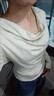 沐霓松弛高智清冷感蕩領(lǐng)松弛腰帶收腰毛針織衫上衣秋冬內搭女裝新款 白灰色M (建議95-115斤) 曬單實(shí)拍圖