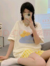 浪莎純棉睡衣女夏季薄款可愛(ài)少女全棉短袖短褲2025新可外穿女士家居服 曬單實(shí)拍圖