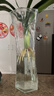 呈愛(ài)透明玻璃花瓶簡(jiǎn)約加高貴竹百合水培綠蘿植物富花瓶客廳插花擺件 加高30cm六角（竹葉圖案） 高30厘米 曬單實(shí)拍圖