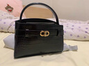 CHARLES&KEITH鱷魚紋凱莉包手提斜挎婚包包女包生日禮物CK2-50270880-1 Black黑色 S 曬單實(shí)拍圖