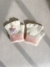 小寶寶手套秋冬季嬰幼兒男女童卡通可愛(ài)加絨半指截針織手套保暖 【小兔粉色】加絨半指手套 曬單實(shí)拍圖