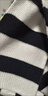 沐霓慵懶設計感時(shí)髦針織連帽大披肩女圍巾秋冬保暖條紋外搭坎肩潮流 針織連帽大披肩 黑白條紋 曬單實(shí)拍圖