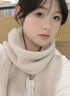 WUCANLI純羊毛圍巾女時(shí)尚簡(jiǎn)約純色秋冬季加厚保暖披肩圍脖禮盒裝 麥花米 160CM*20CM 曬單實(shí)拍圖