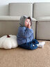 幼歌（YOUGE）嬰幼兒2025冬季新款保暖雙面可穿棉服寶寶柔軟棉襖外套 藍色 73 cm 曬單實(shí)拍圖