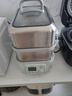 北鼎（Buydeem）電蒸鍋 大容量家用蒸鍋 燉蒸煮一體多用途鍋 智能可視電燉鍋 雙層定時(shí)保溫多功能鍋不銹鋼蒸汽鍋 G56A淺杉綠|含二層蒸架+玻璃燉蠱+白盤(pán)10L 曬單實(shí)拍圖
