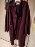 朗姿騏驥紅羊毛立領(lǐng)復古優(yōu)雅長(cháng)款呢子大衣廓形雙面呢25冬季新款 安可拉紅色 2XL 曬單實(shí)拍圖