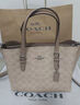 蔻馳（COACH）Mollie25/Mollie34經(jīng)典老花拉鏈開(kāi)合 購物袋單肩包托特包  斜挎包 CV965-IMQRX 棕色 中號 曬單實(shí)拍圖
