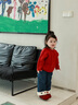 幼歌（YOUGE）嬰幼兒冬季新款保暖加絨加厚復(fù)古牛仔褲寶寶柔軟直筒褲 牛仔藍(lán) 100 cm 曬單實(shí)拍圖