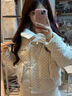 魯雅爾韓系設計感波點(diǎn)毛領(lǐng)棉服女秋冬季甜美風(fēng)加絨加厚棉襖外套短款棉衣 白色 L 曬單實(shí)拍圖