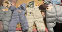 巴拉巴拉童裝嬰兒羽絨服連體衣寶寶2025新款冬裝加厚保暖哈衣爬服萌趣造型 綠色恐龍-白鴨絨 100 cm-充絨量107g 曬單實(shí)拍圖