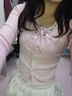 汐菡（XIHAN）長袖T恤女修身秋季甜美可愛粉色打底衫純欲風(fēng)蕾絲假兩件短款上衣 韓版潮流甜粉紅色 均碼 （可聯(lián)系客服備注碼數(shù)） 曬單實拍圖