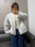 Teenie Weenie小熊女裝外套2025年冬季新款清新少女風(fēng)溫暖圓領(lǐng)上衣 灰色 M 曬單實(shí)拍圖