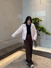 波司登（BOSIDENG）25年新款羽絨服男女情侶短款90絨立領(lǐng)冬季保暖時(shí)尚外套B250246360 未央粉1930 M 165/88A 體重約110-120斤 曬單實(shí)拍圖