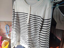 晚白【新品】2025秋款含羊毛高級感上衣時(shí)尚減齡氣質(zhì)百搭套頭針織衫女 條紋 L 曬單實(shí)拍圖