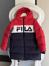 FILA斐樂(lè )兒童童裝棉羽2025年冬季男童小童中長(cháng)款連帽羽絨服 曬單實(shí)拍圖