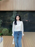 香影網(wǎng)紗蕾絲白色襯衫女2025秋季新款長(cháng)袖襯衣喇叭袖花邊立領(lǐng)上衣 鷺白 S 曬單實(shí)拍圖