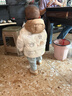 巴拉巴拉童裝嬰兒羽絨服寶寶外套冬裝造型時(shí)尚撞色可愛萌趣保暖 咖色調(diào)00455-白鴨絨 90 （充絨量64g） 曬單實(shí)拍圖