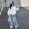 女童秋裝衛衣套裝2025新款洋氣女孩大童韓版春秋休閑牛仔褲兩件套 套裝【衛衣+牛仔褲】 150 曬單實(shí)拍圖