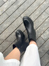 iiJin艾今2025秋季新款10.5cm厚底內增高靴子超輕極簡(jiǎn)粗跟直筒短靴女593VNH 黑色 37 曬單實(shí)拍圖